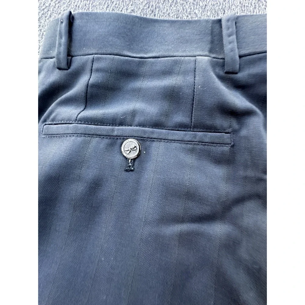 Roberta di Camerino Pants Mens Size 50 Dark Gray Striped Suit Pleated Pockets‎